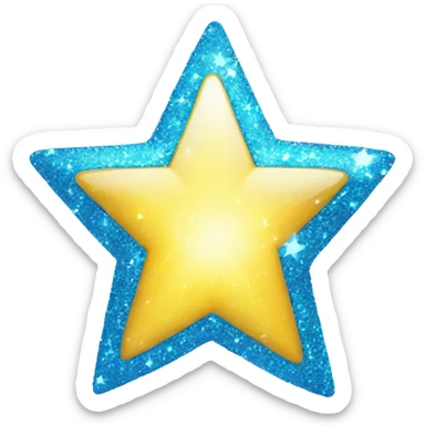 shiny blue star sparkle sticker