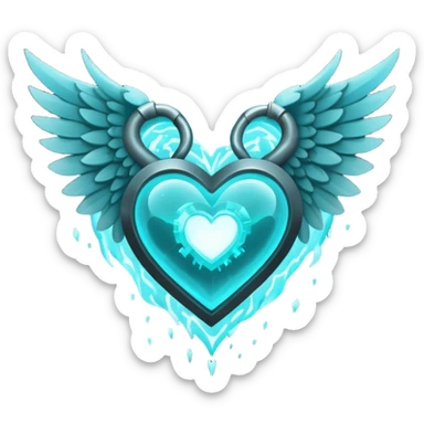 Minecraft Sculk Soul inside a winged dark cyan heart sticker