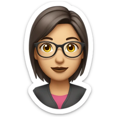 culina smart girl with reading glasses no books sticker