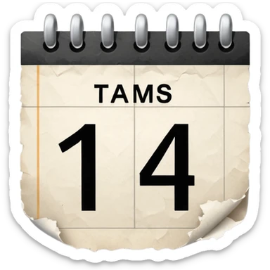 calendario com uma folha de numero 14 sticker