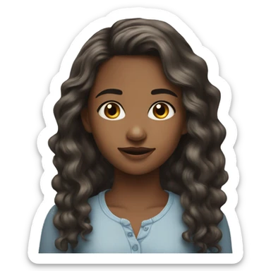 Young girl she is beautiful tall pointed nose wavy hair sticker