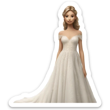 Wedding dress with stars  sticker