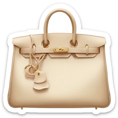 Cream hermes birkin bag sticker