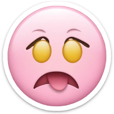 Light pink smiley with two little bows and eyelashes  sticker