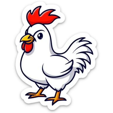 royal rooster wearing a crown sticker