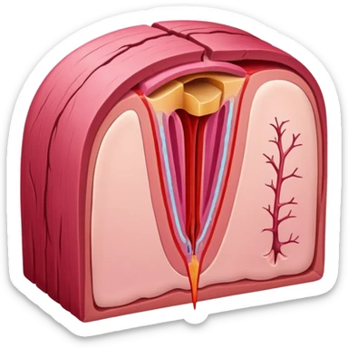 hair follicle cross-section, with pink colors sticker