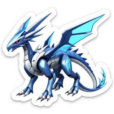  Cool Edgy Shiny Futuristic Ethereal Legendary Dialga-Digimon-Palkia-hybrid full body sticker