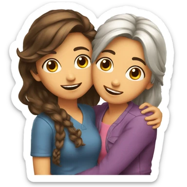 2 amigas abrazandose sticker