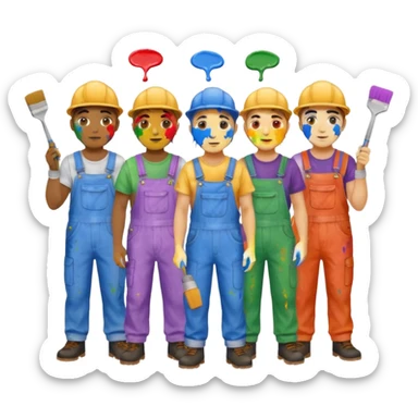 Painters with Paint Stained Faces sticker