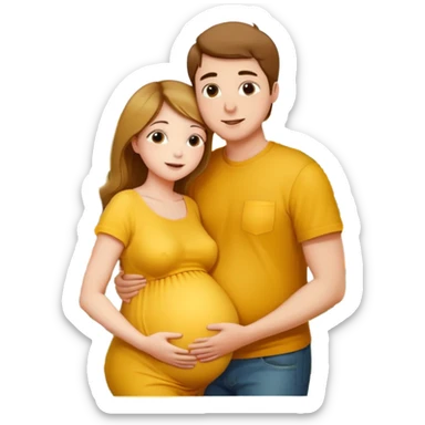 Femme enceinte homme fais bisous sur le ventre sticker