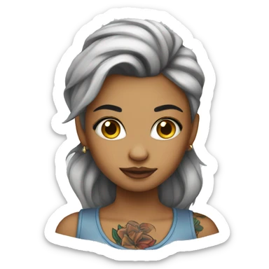 Tattooed girl sticker