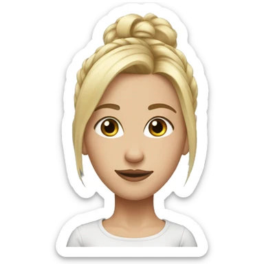 Blonde girl with messy bun hairstyle  sticker
