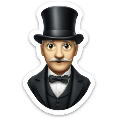 Photorealistic British gentleman in a monocle and a top hat sticker