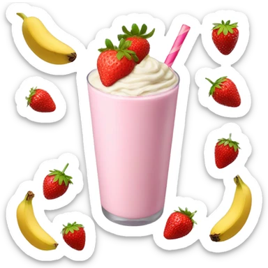 Strawberry banana milkshake  sticker