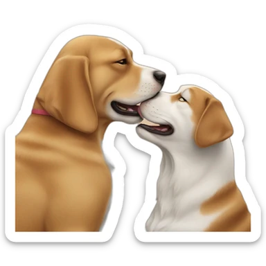 Cat kiss dog sticker