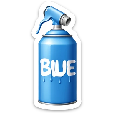 Blue spray paint can for graffiti with paint dripping sticker