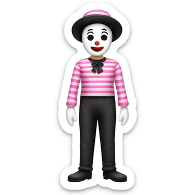 Pink full body stripe mime sticker