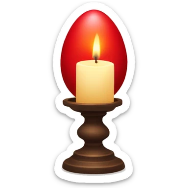 red egg and candle sticker