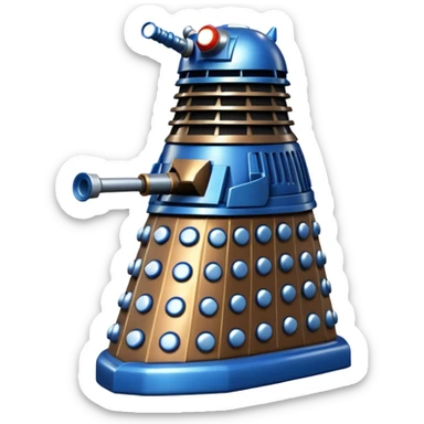 dalek silver, blue and bronze sticker