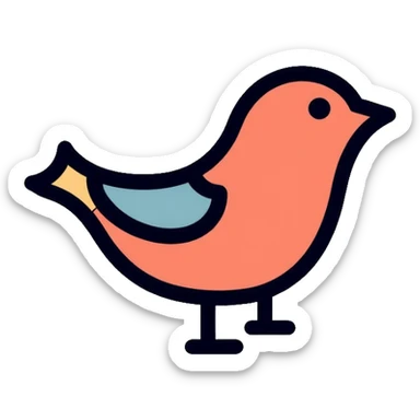 simple bird silhouette sticker