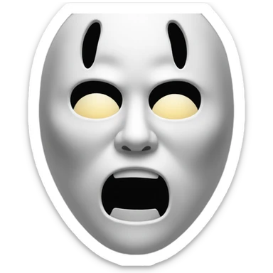Ghost Face mask from Scream, Fun World sticker