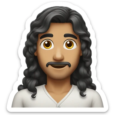 arab long hair boy sticker
