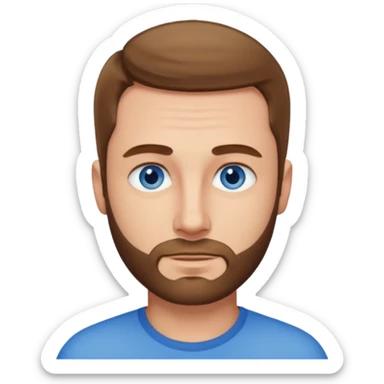 homme yeux bleus presque chauve mais encore avec des cheveux clairsemées et une barbe courte sticker