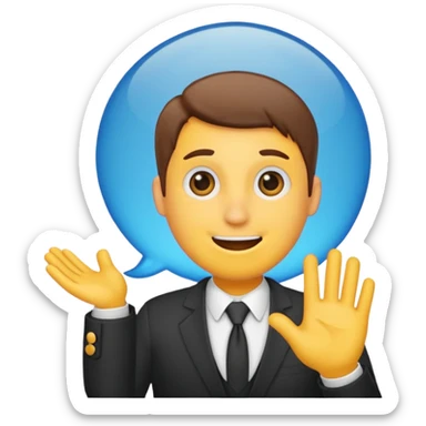 a smili saying in a text buble "get admin by me  is the best" sticker