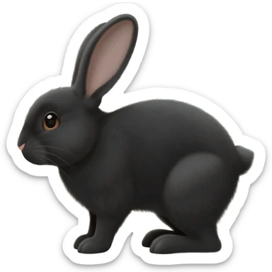Black rabbit hanging ears sticker