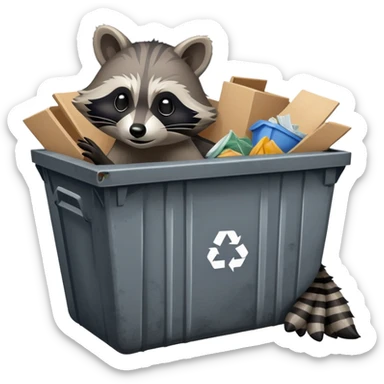 Raccoon in dumpster sticker