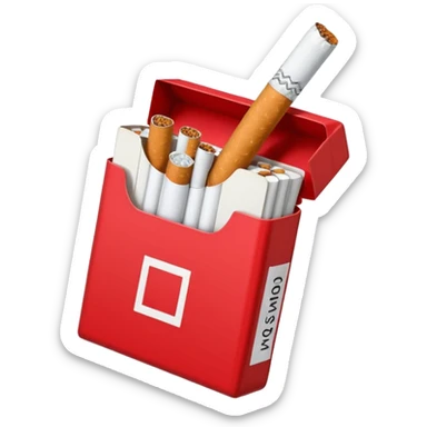 red pack of cigarettes sticker