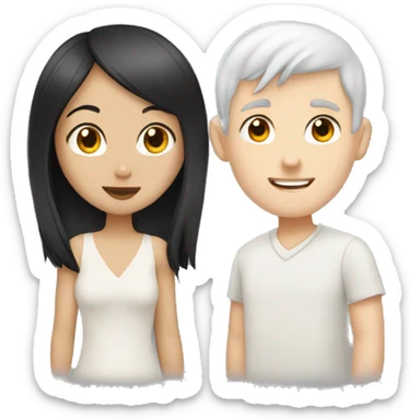 White boy in love with Asian girl sticker