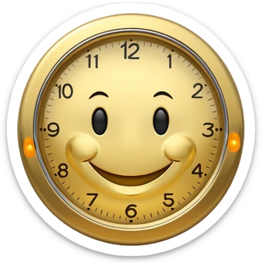 Finger tapping clock it with smily face  sticker