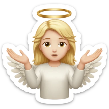 Create an angel with a distance between its two hands. I will add a button to that empty space. sticker