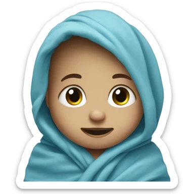 a little baby wrapped in blue blanket sticker