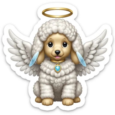 An angelic poodle sticker