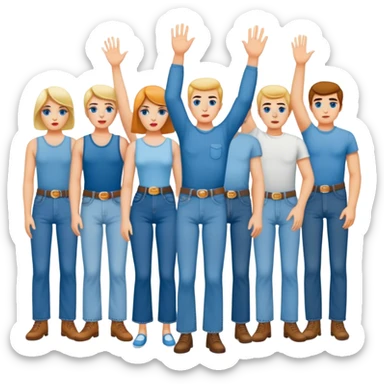 Hippies protesting in blue jeans in the 1960's sticker