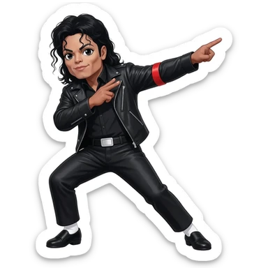michael jackson dab, dancing legs, wearing black bad outfit sticker
