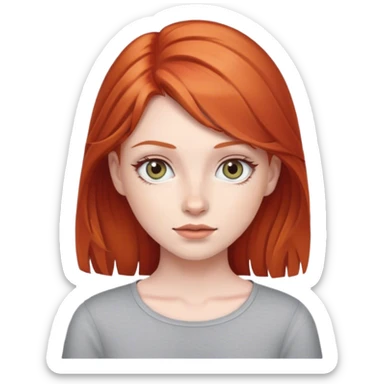 red head girl grey eyes sticker