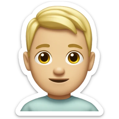 A short blond Boy with acne and a buzz cut sticker