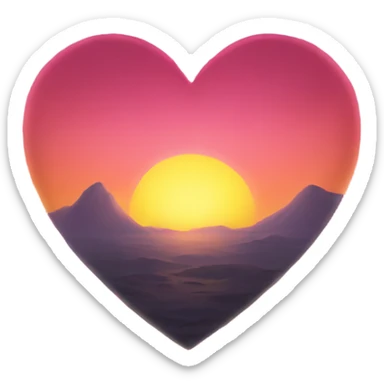 Sunrise in a heart sticker