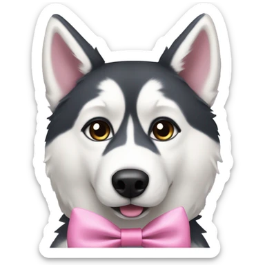 Husky with pink bows sticker