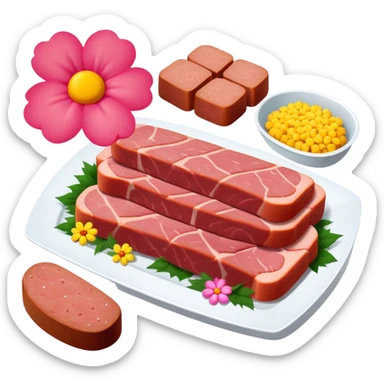 spam meat flowers sticker