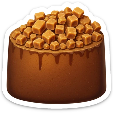 mound of dark brown sugar, moist, clumpy, rich amber color, fine uneven granules, soft clusters, matte finish, sticky appearance, soft lighting, emoji scale sticker