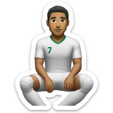 latino soccer player waiting on the bench sticker