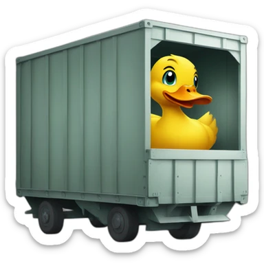 duck in freight vagon sticker
