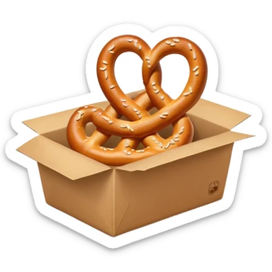 Pretzel on food paper box sticker