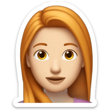 pretty-woman-with-long straigh ginger hair sticker