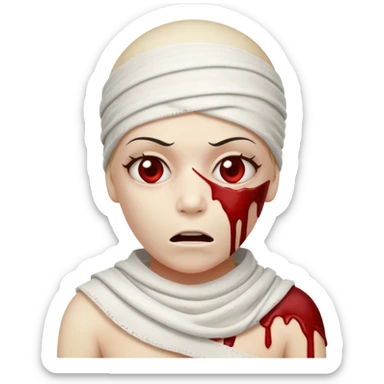 halloween mummy blood stains funny  sticker