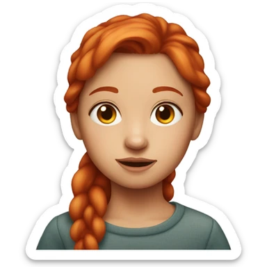 Red-haired girl indoors portrait sticker